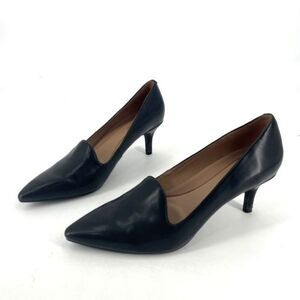 Aerosoles Macrame Black Pointy Toe Pump Heels Size 10 Office Career Comfort  EUC
